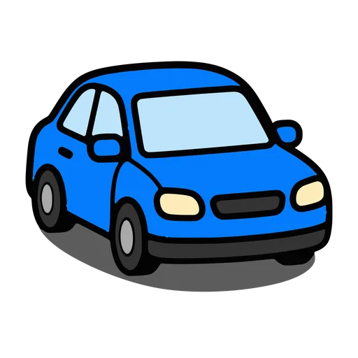 car, with shadow underneath with 3D isometric style style