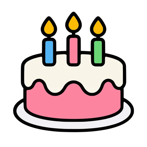 birthday cake with solid style